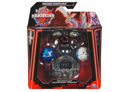 Bakugan Starter Pack Special Attack Nillious titanium Dragonoid titanium Trox Nové