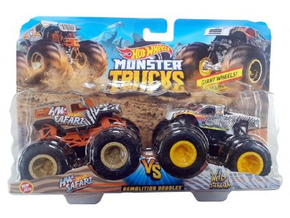 Hot Wheels Monster Trucks Demolition Doubles Hw Safari Vs Wild Streak1