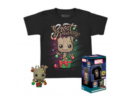 Funko set The Guardians of the Galaxy Holiday Groot a dětské tričko