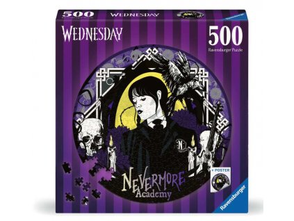 Kruhové puzzle Wednesday Nevermore Academy 500dílků