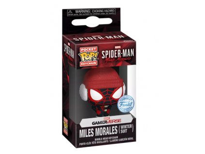 Klíčenka Funko Pocket Pop! SpiderMan Miles Morales SpiderMan Winter Suit