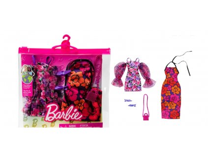 Barbie obleček set květinových šatů