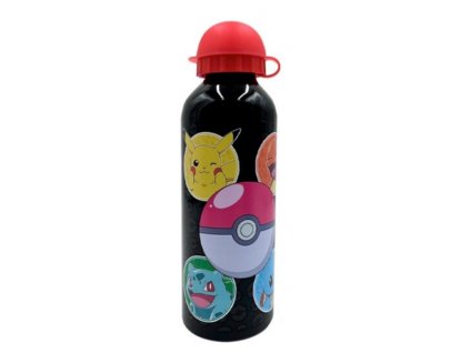 Láhev Pokémon Pikachu Pokéball černá