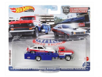 Toys Hot Wheels Premium Car Culture Team Transport 74 Chevrolet Vega Pro Stock and Horizon Hauler