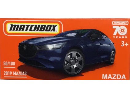 Matchbox 2019 Mazda 3 modrá