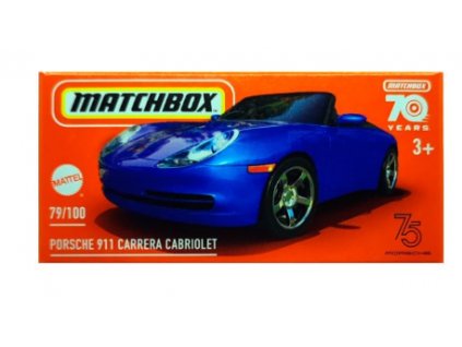 Matchbox Porsche 911 Carrera Cabriolet modrý