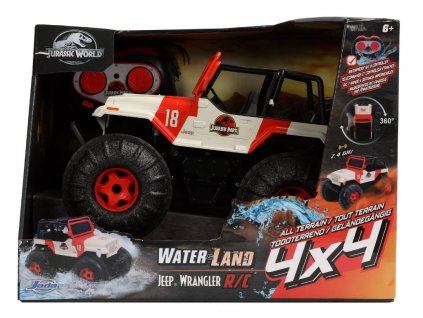 Auto Jurassic World Jeep Wrangler 4x4x Water Land RC