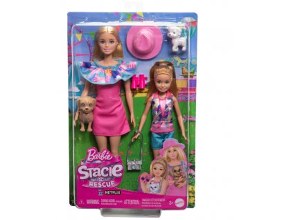 Barbie Stacie a Barbie s pejsky