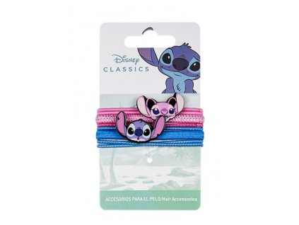 Set gumiček do vlasů Disney Stitch růžovomodré 4ks