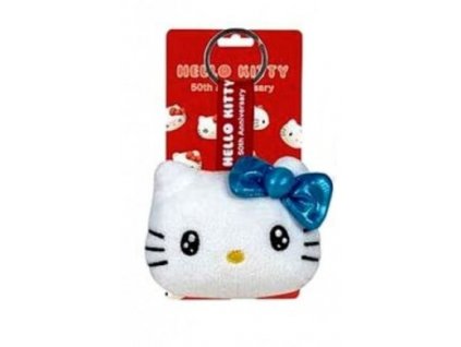 Plyšová klíčenka Hello Kitty 50.výročí tyrkysová 7cm