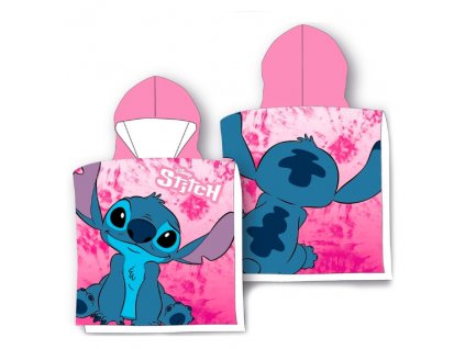 Pončo Disney Stitch růžová batika
