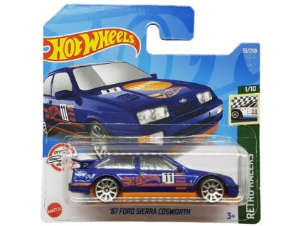 Hot Wheels 87 Ford Sierra Cosworth modrý