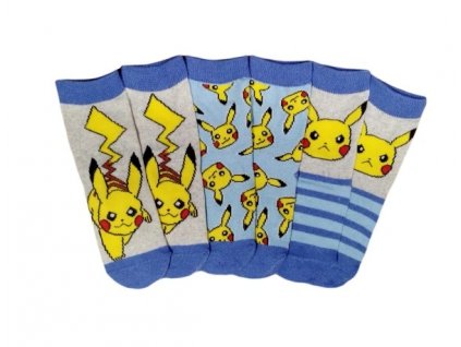Ponožky Pokémon modré 3ks vel. 23 26