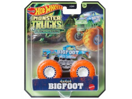 Hot Wheels Monster Trucks Glow In The Dark 4x4x4 Bigfoot