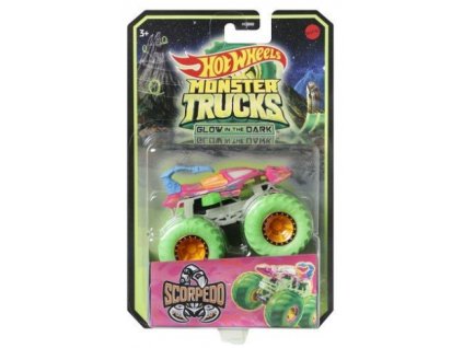 Hot Wheels Monster Trucks Glow In The Dark Scorpedo růžová Nové