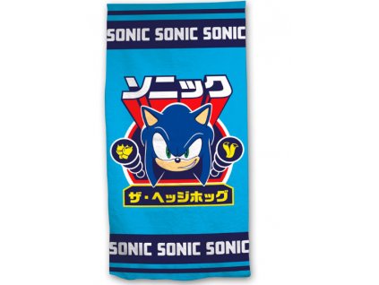 Osuška Ježek Sonic modrá