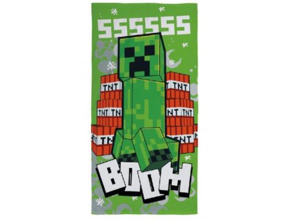 Plážová osuška Minecraft Creeper Boom 70x140cm