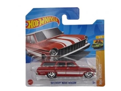 Hot Wheels 64 Chevy Nova Wagon červené