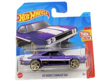Hot Wheels 69 Dodge Charger 500 fialový