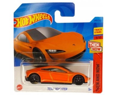 Hot Wheels Tesla Roadster oranžová