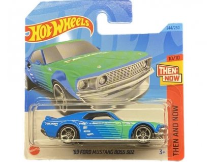 Hot Wheels 69 Ford Mustang Boss 302 modrý