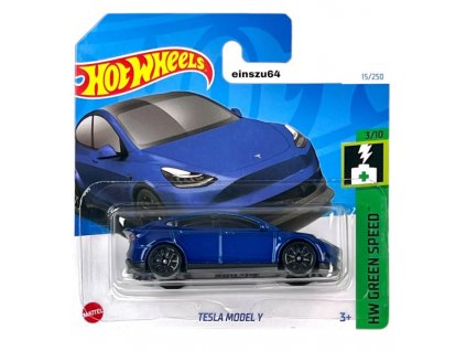 Hot Wheels Tesla Model Y modrá