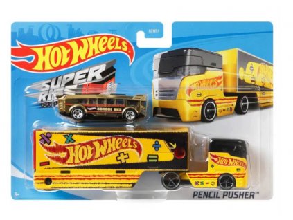 Hot Wheels Super Rigs Pencil Pusher žlutý