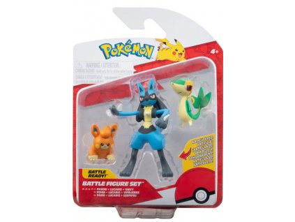 Figurky Pokémon Battle Snivy, Pawmi, Lucario 5cm