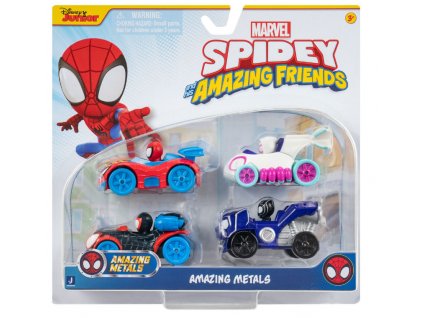 Autíčka Marvel Spidey a jeho úžasní přátelé 4ks Nové
