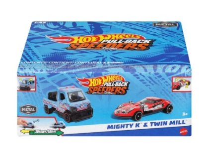 Hot Wheels PullBack Speeders Mighty K a Twin Mill Nové