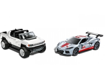 Hot Wheels Speeders GMC Hummer Ev a Corvette C8.R natahovací Nové