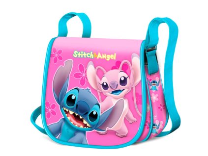 Taška přes rameno Lilo a Stitch růžovomodrá