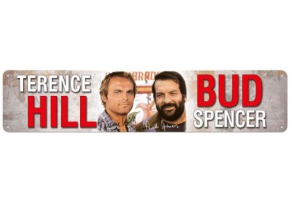Cedule Bud Spencer a Terence Hill Autogram 46x10cm
