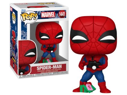 Funko Pop! 1441 Marvel Holiday SpiderMan With Open Gift