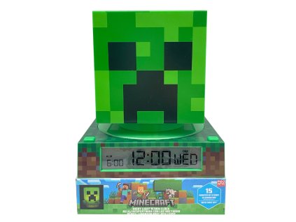 Lampička s budíkem Minecraft Creeper 3D