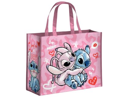 Nákupní taška Stitch a Angel růžová