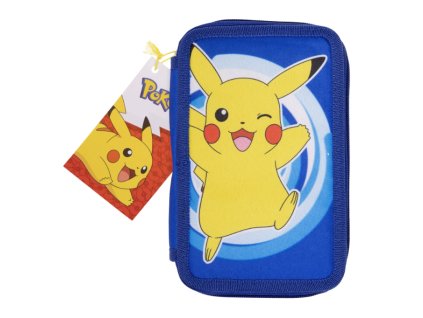 Dvoupatrový penál Pokémon s výbavou modrý
