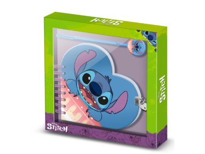 Diář s perem Stitch srdce Nové