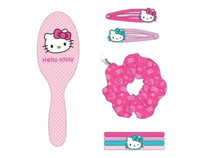 Hřeben s vlasovými doplňky Hello Kitty