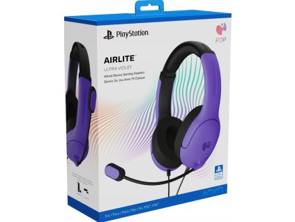 Drátová sluchátka PDP Official Playstation Airlite Ultra Violet