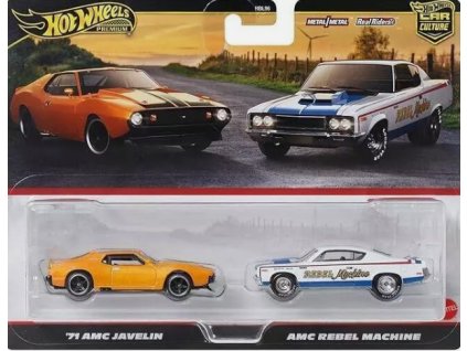 Hot Wheels Premium Car Culture 71 AMC Javelin and Amc Rebel Machine
