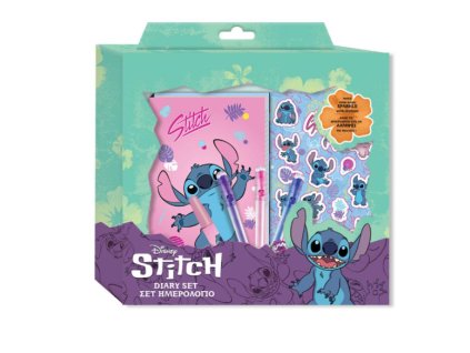 Dárkový set Stitch zápísník, samolepky a propiska