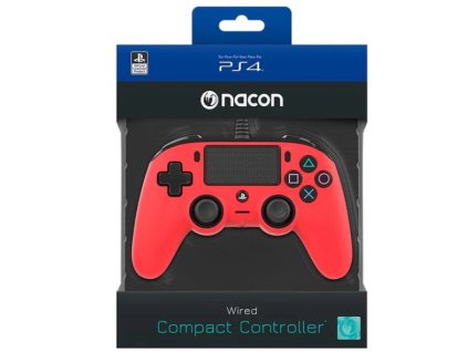 PS4 Nacon Compact ovladač červený