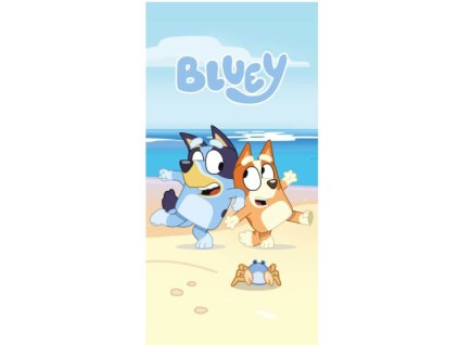Plážová osuška Bluey a Bingo na pláži