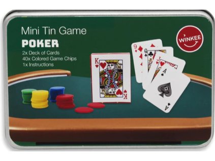 Karetní hra Winkee Mini Tin Game Poker Nové