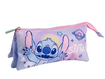 Trojitý penál Disney Stitch růžový