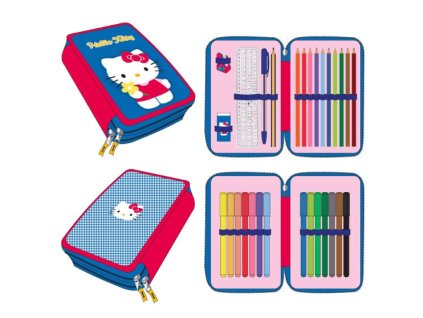 Dvoupatrový penál Hello Kitty s výbavou