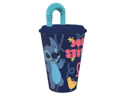 Kelímek s brčkem Stitch 430ml