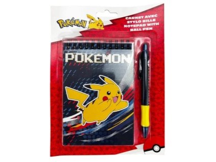 Zápisník Pokémon Pikachu s propiskou