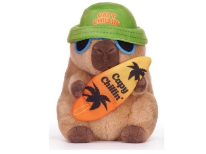 Plyšák Kapybara Holiday zelená čepice 22cm
